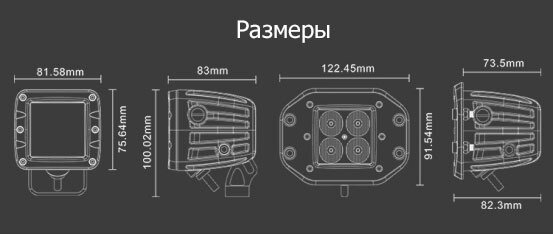 Светодиодная фара Aurora ALO-2-P4T